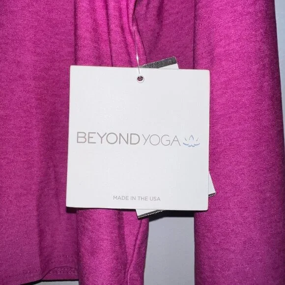 NWT Beyond Yoga Featherweight Sunrise Cropped Pullover Magenta Heather Size XL - Picture 6 of 8